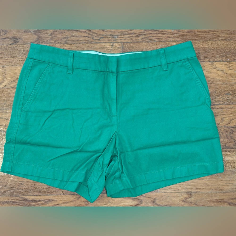 Green J.Crew Factory Chino Shorts